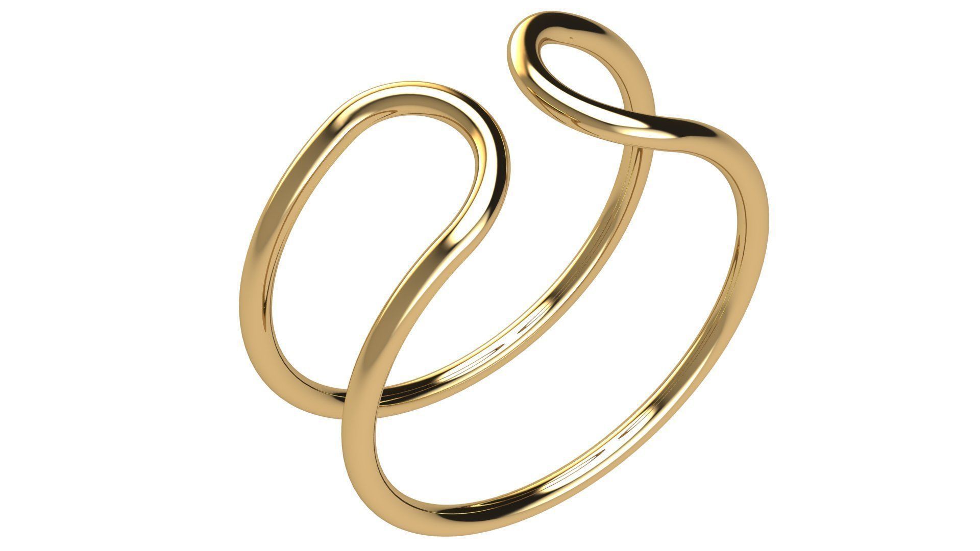 Minimal Double Wire Ring 3D print model_7
