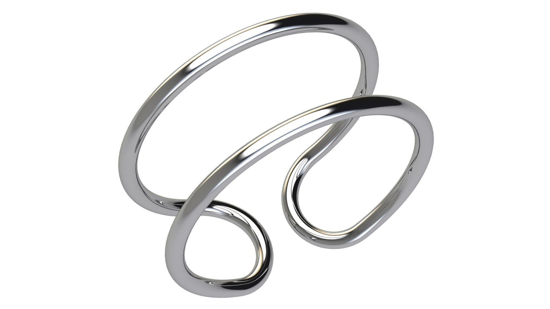 Minimal Double Wire Ring 3D print model_8