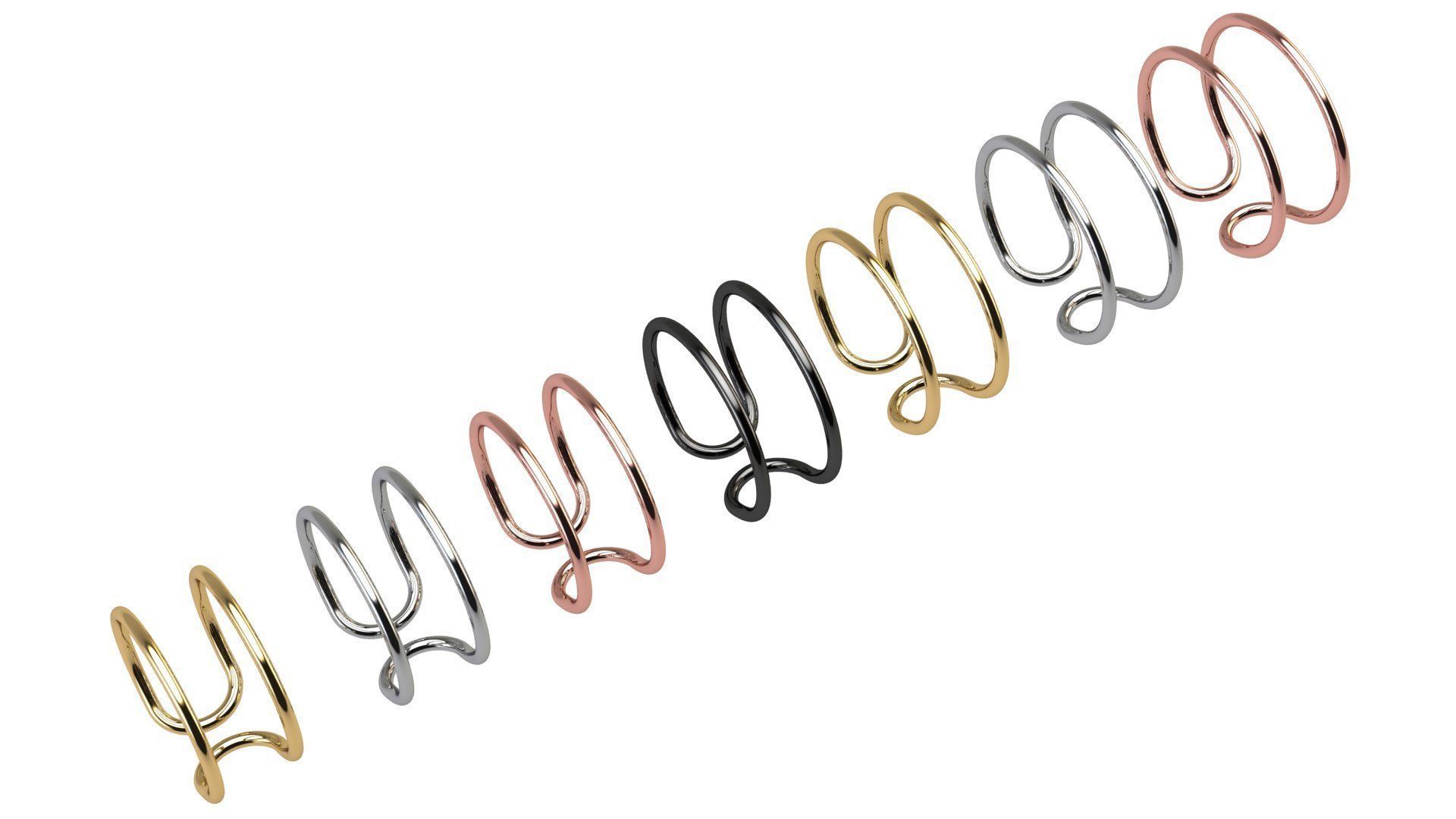 Minimal Double Wire Ring 3D print model_1