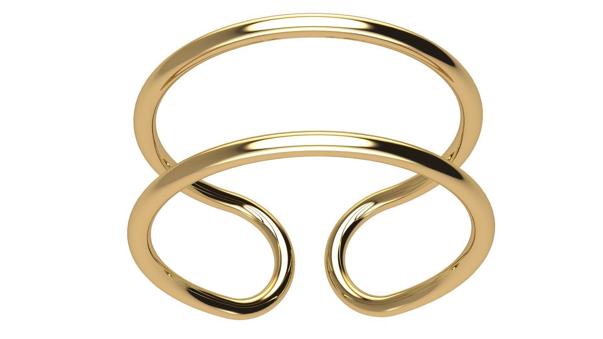 Minimal Double Wire Ring 3D print model_5