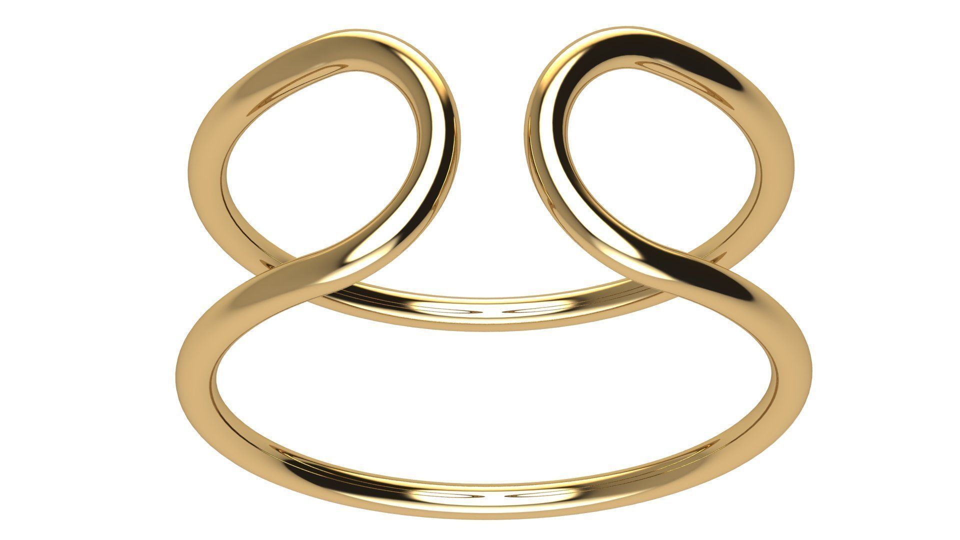 Minimal Double Wire Ring 3D print model_6