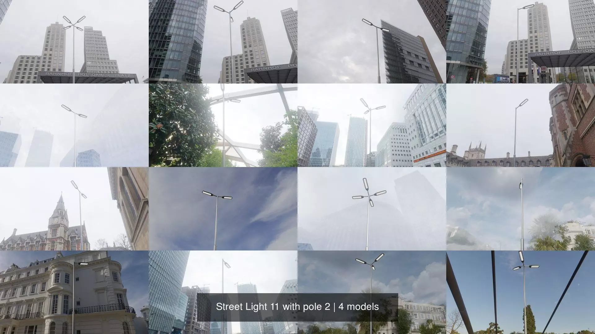 Street Light 11 with pole 2 3D Model Collection_0