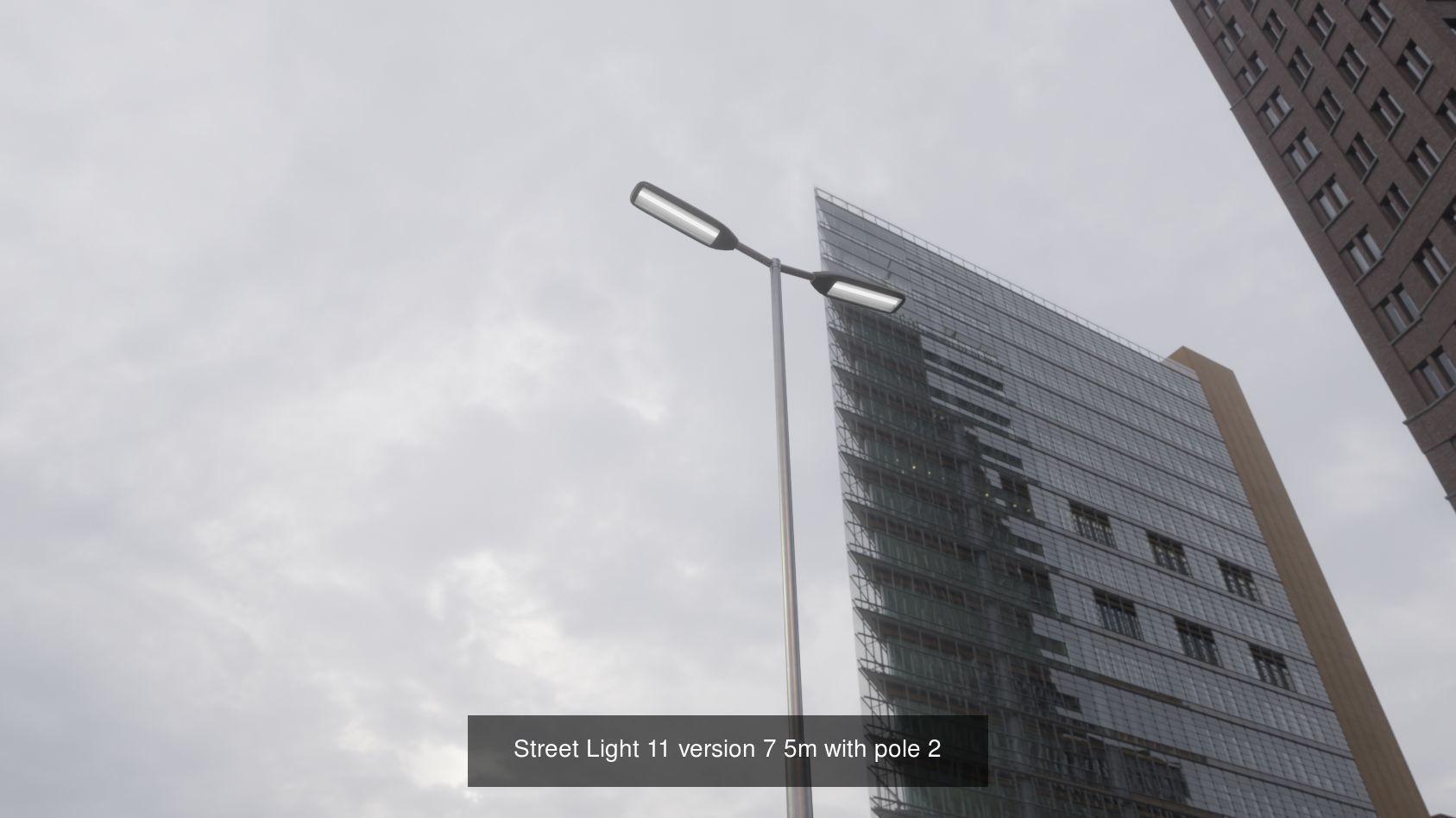 Street Light 11 with pole 2 3D Model Collection_3