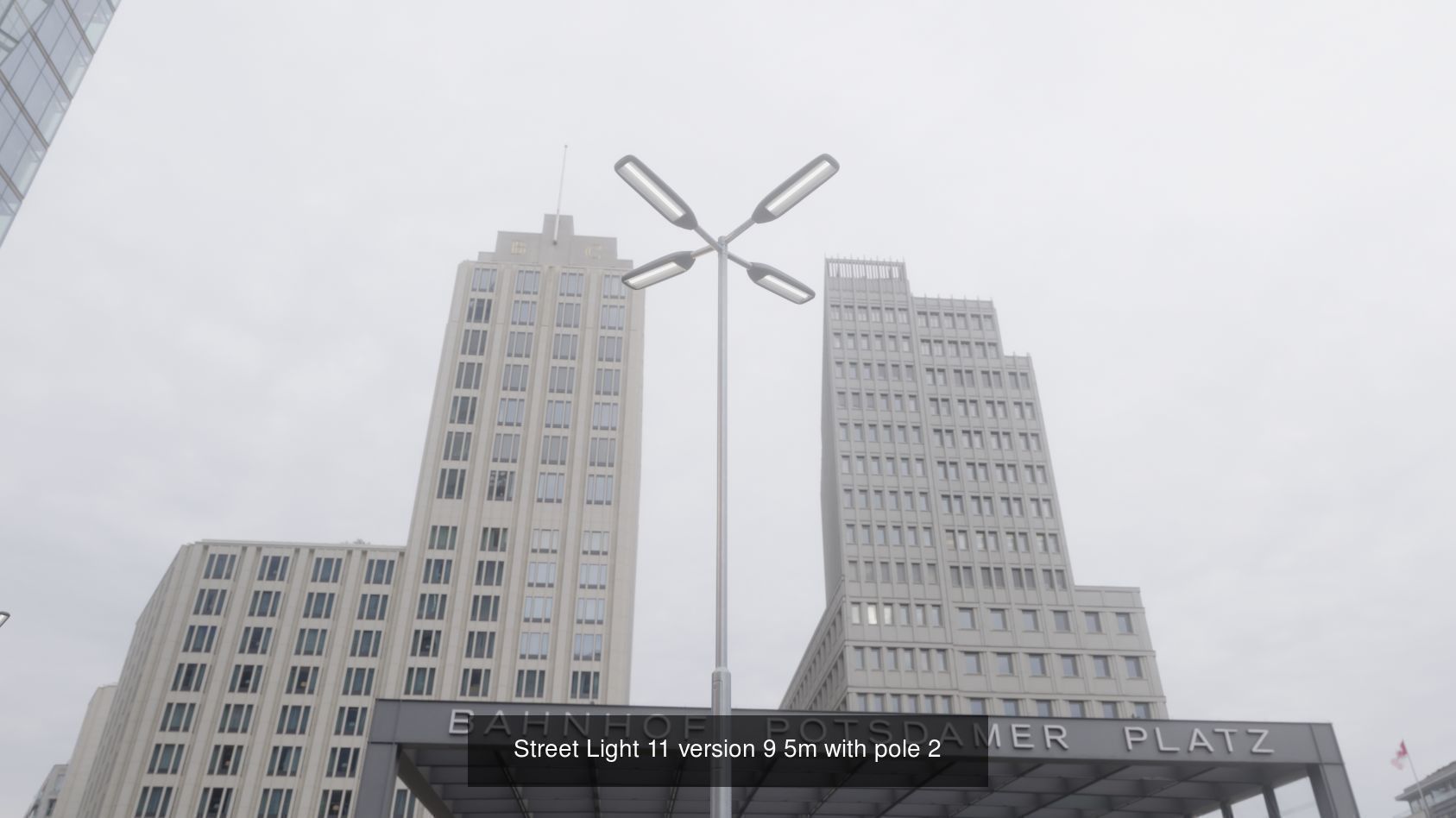 Street Light 11 with pole 2 3D Model Collection_1