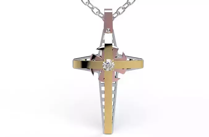 Cross Pendant Media Design Rendering Animation - CC111
