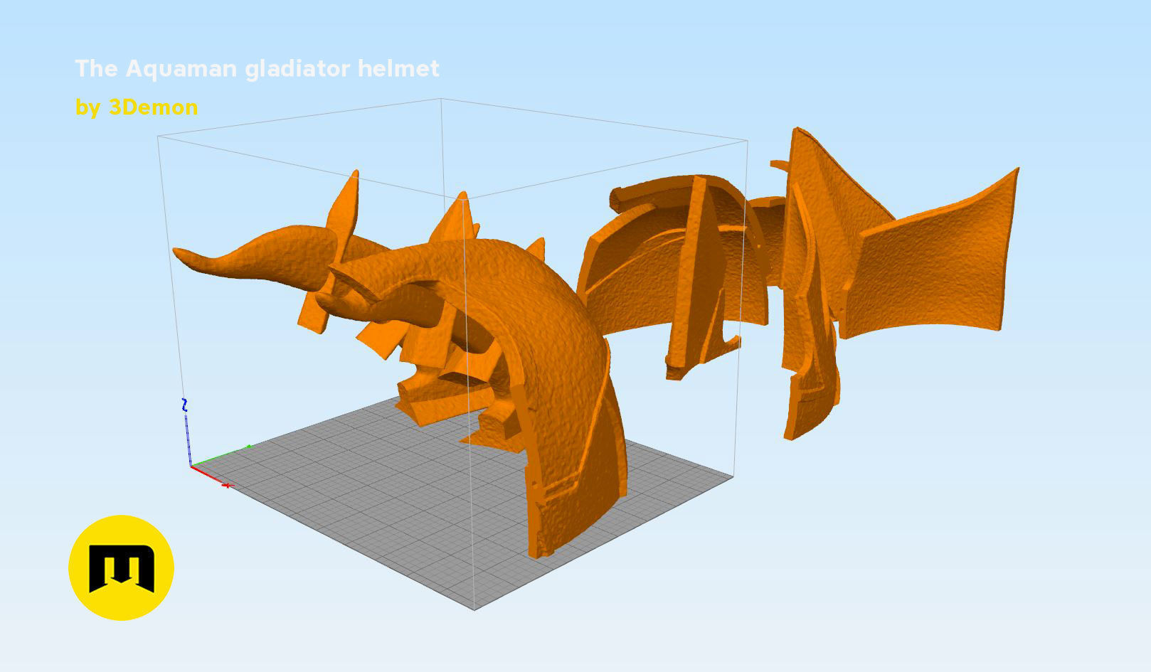 Aquamans gladiator helmet 3D print model_6