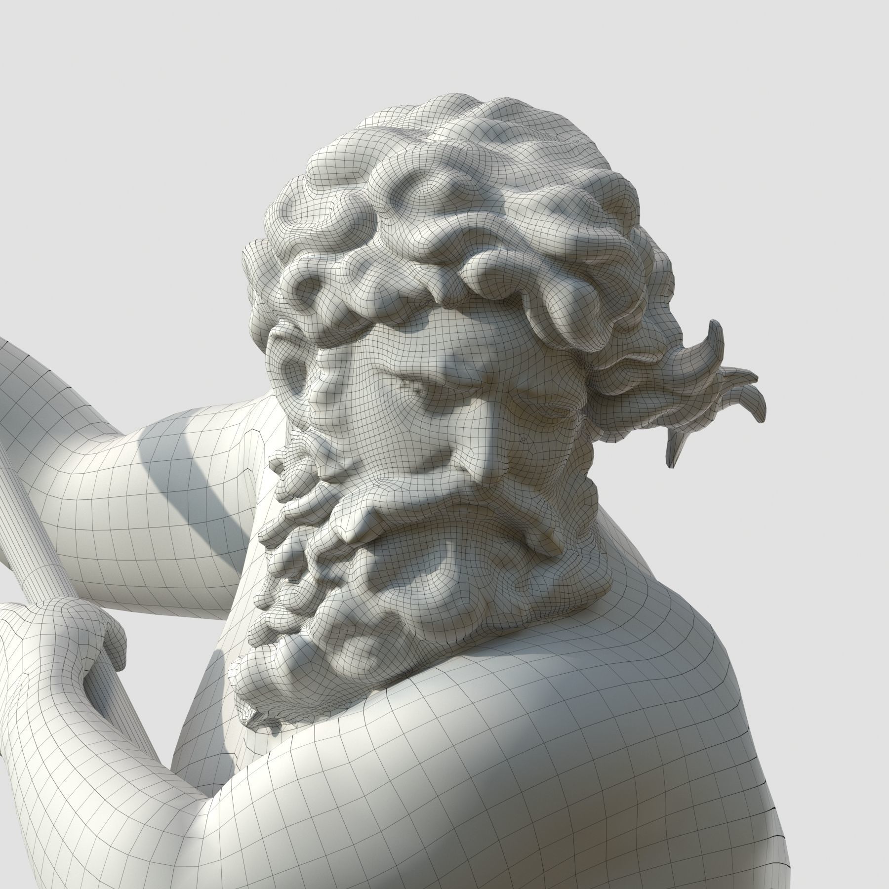 Neptune statue of man holding spear 3D model_18