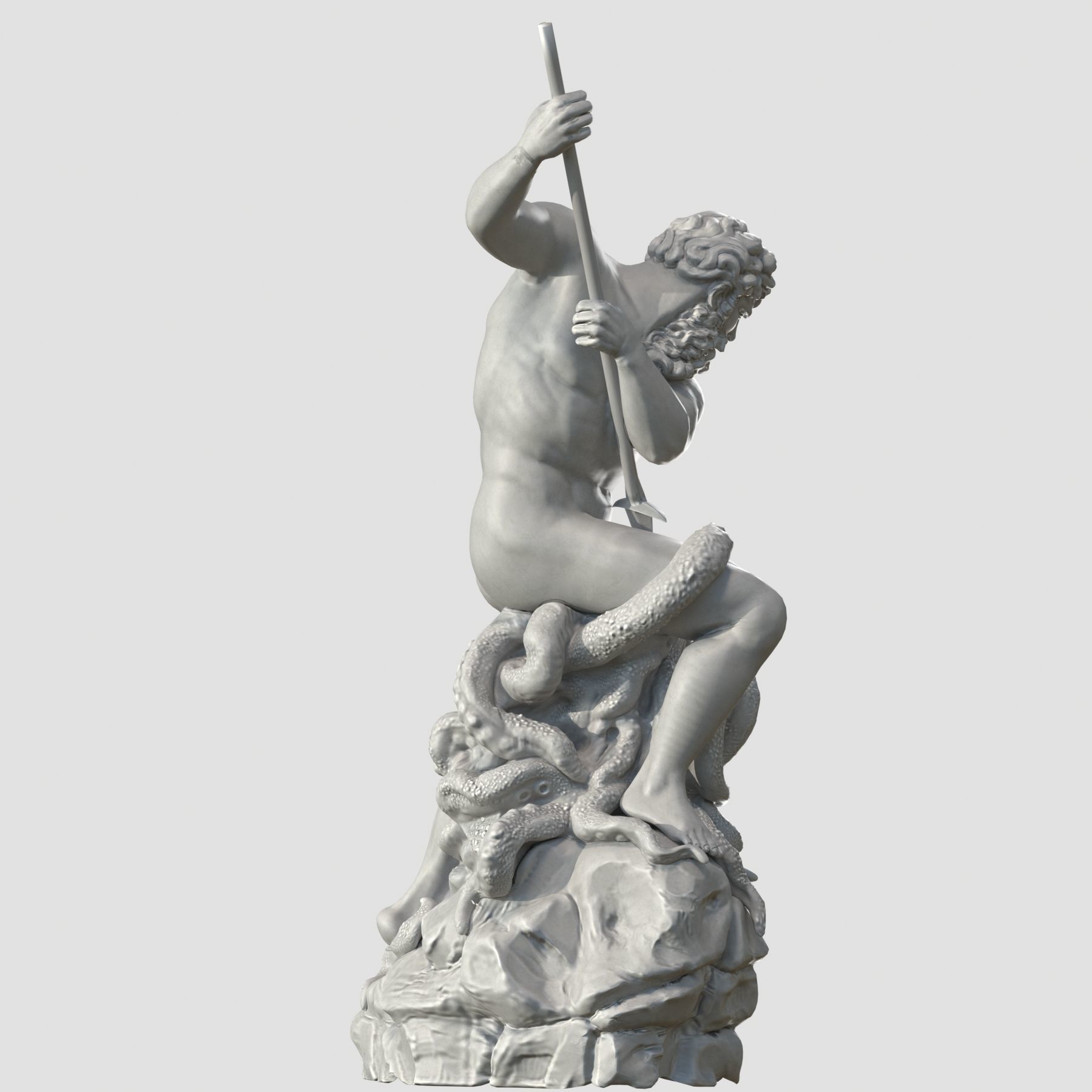 Neptune statue of man holding spear 3D model_23