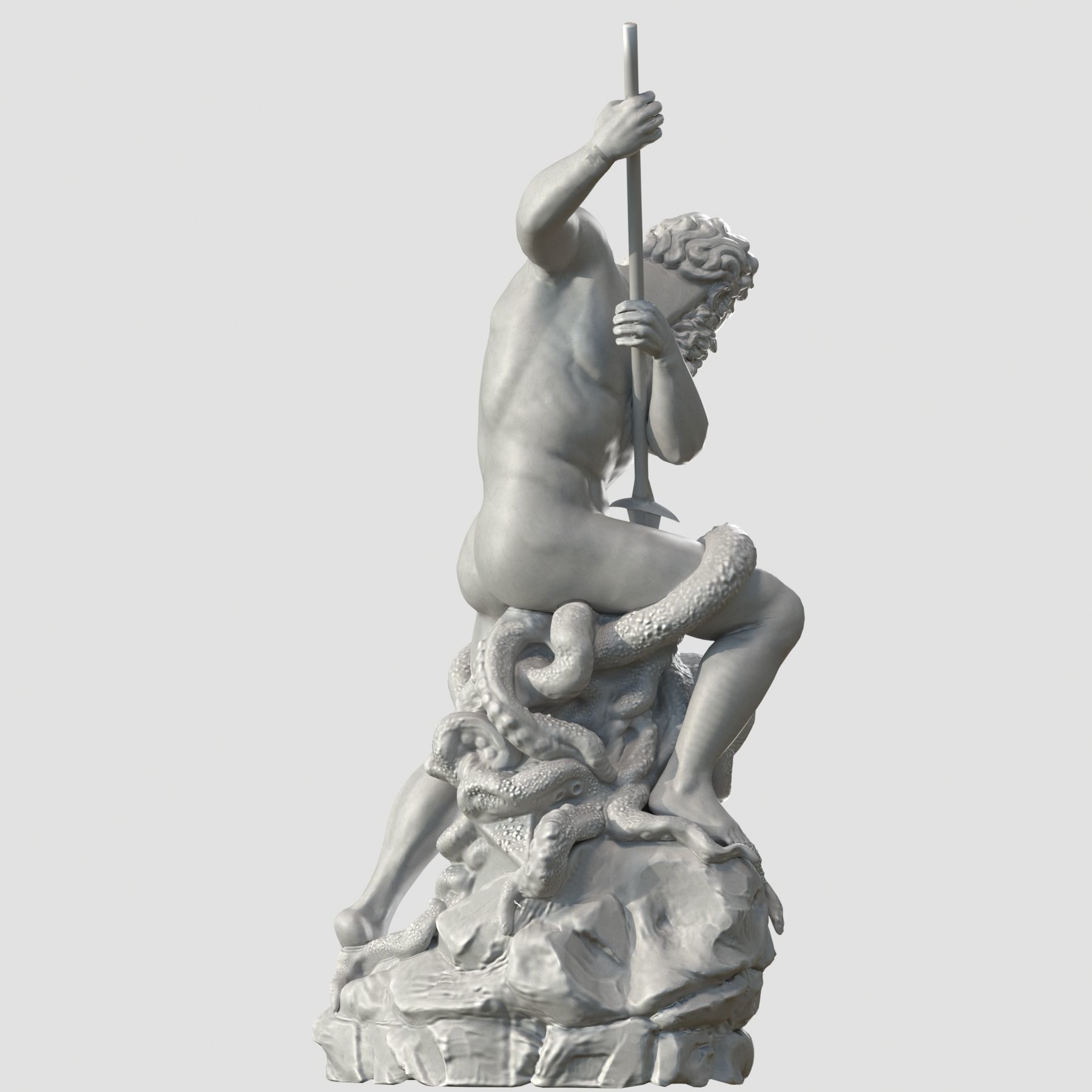 Neptune statue of man holding spear 3D model_24