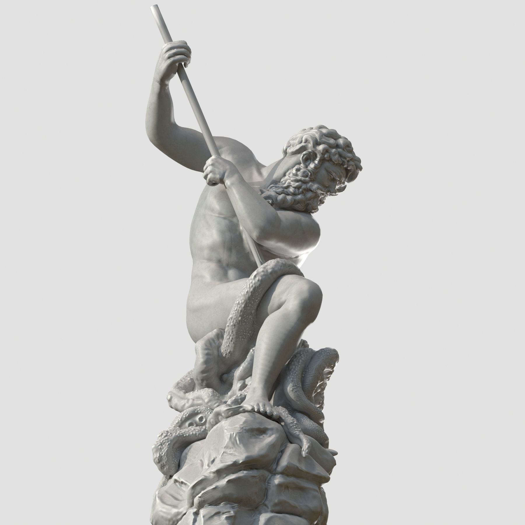 Neptune statue of man holding spear 3D model_14