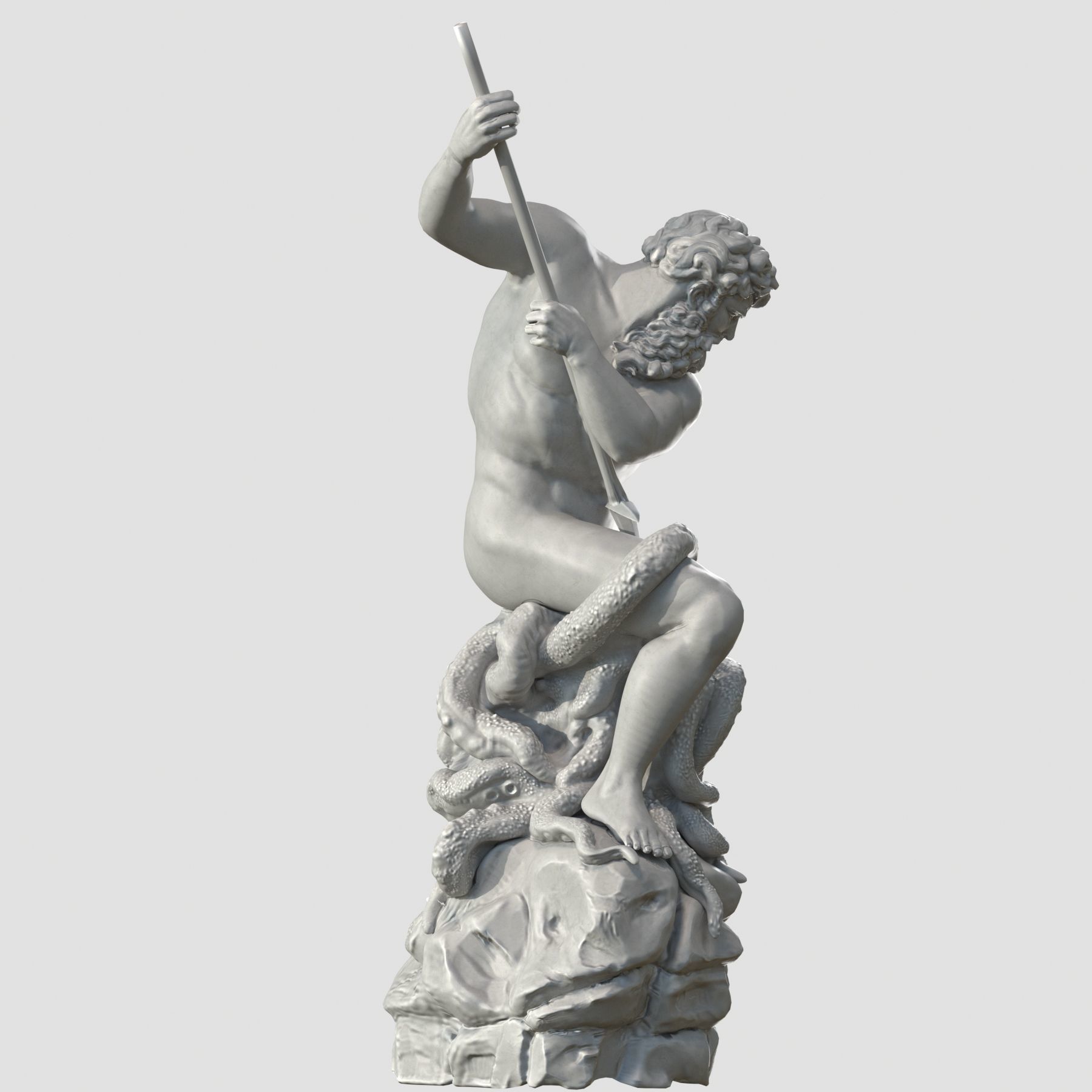 Neptune statue of man holding spear 3D model_22