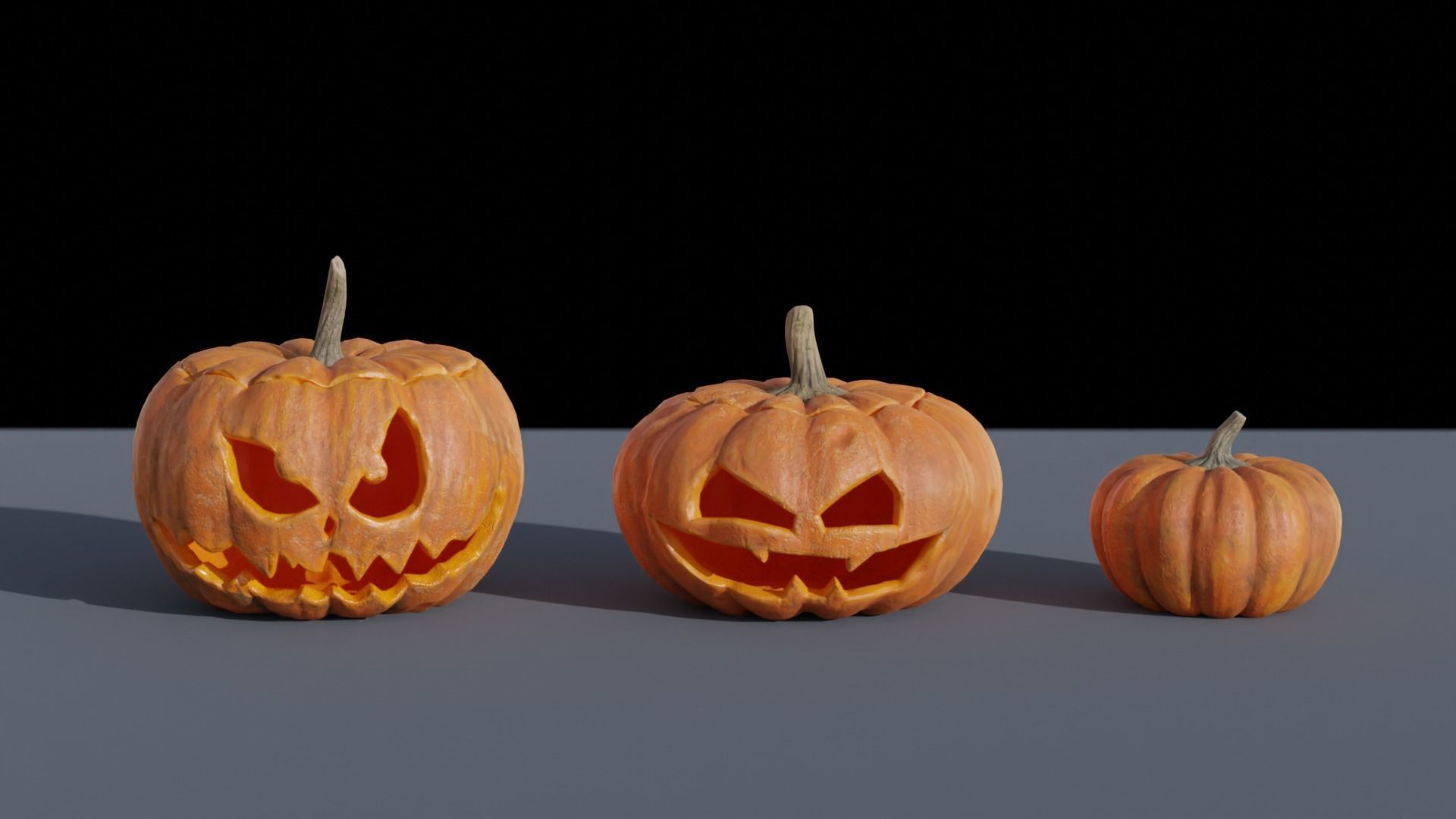Jack O Lanterns Low-poly 3D model_2