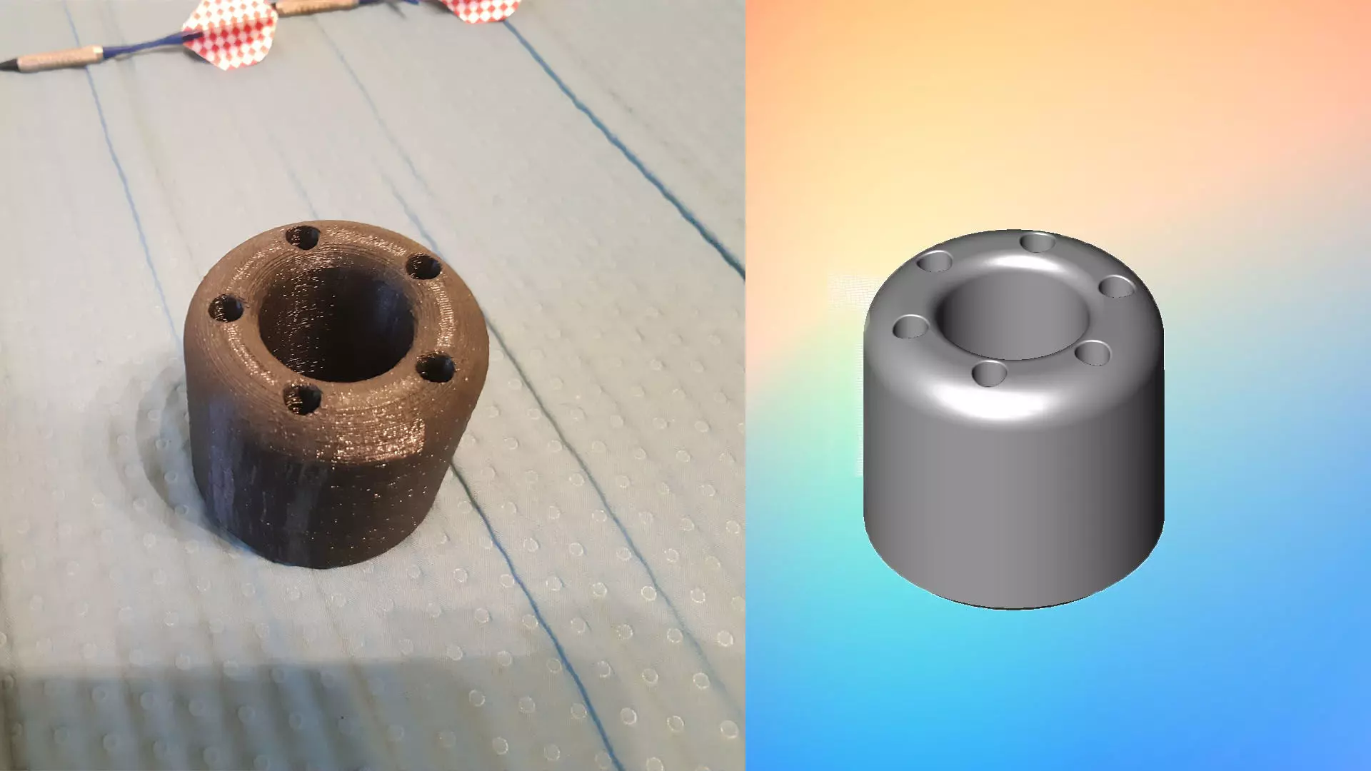 Stand for 6 darts and accessories 3D print model_0