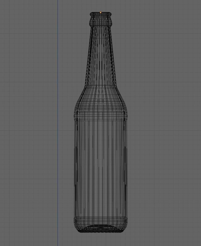 3D empty standard beer bottle without cap and stickers Low-poly 3D model_2