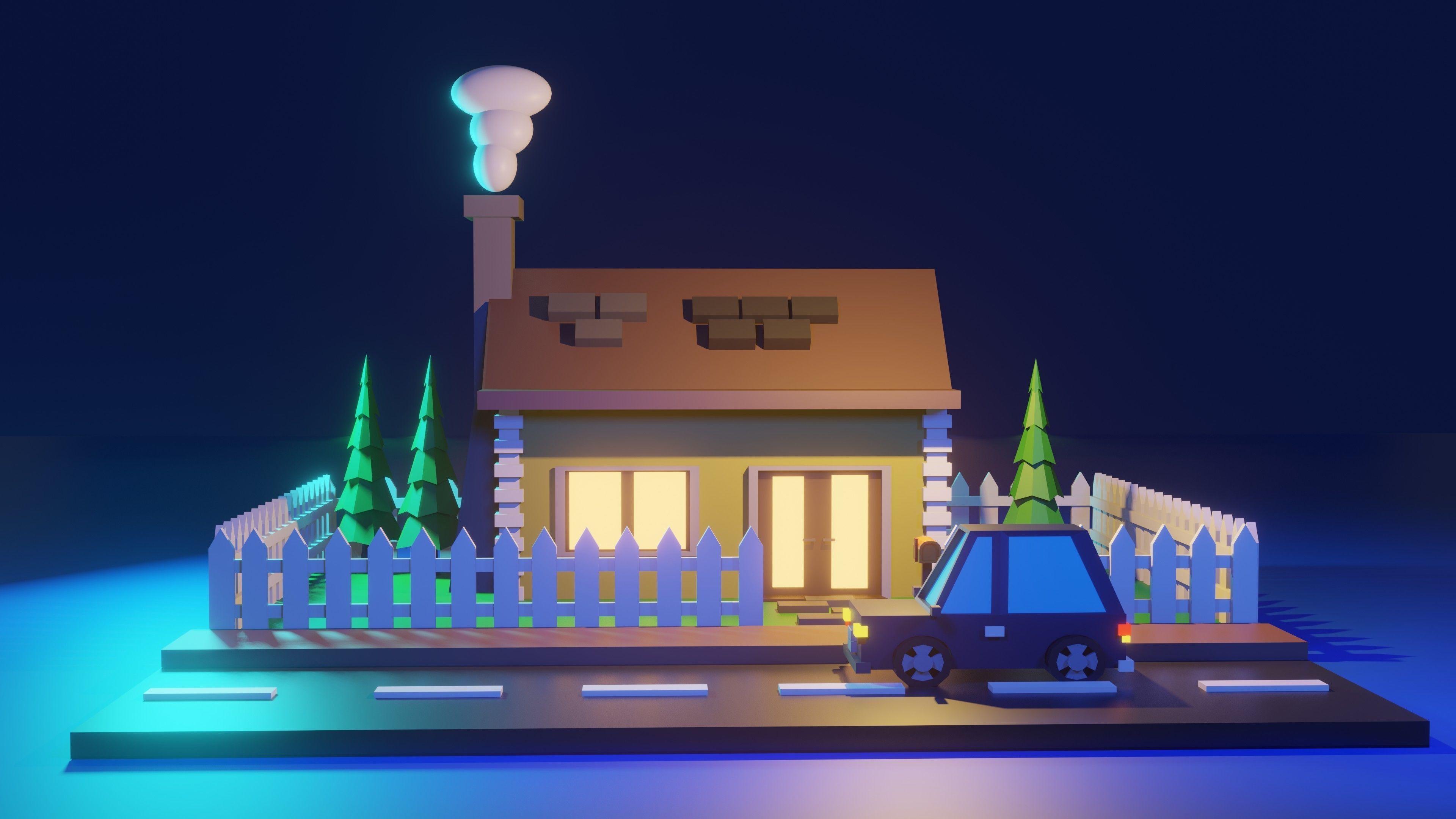 3D Villa Cartoon Model Low-poly 3D model_2