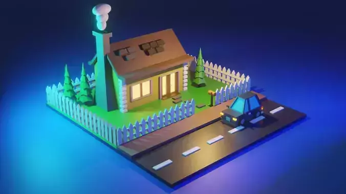 3D Villa Cartoon Model