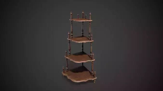 Wooden Corner Stand Shelf