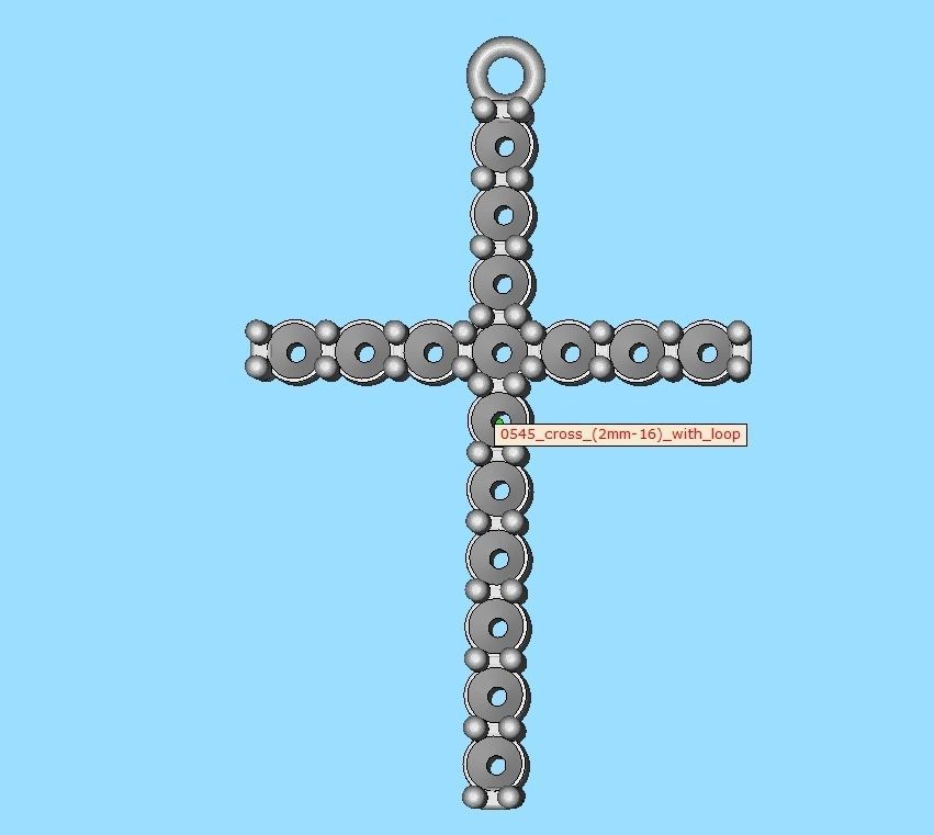 Diamond Cross Necklace with 2mm stones setting  HALF CT TW  3D print model_11