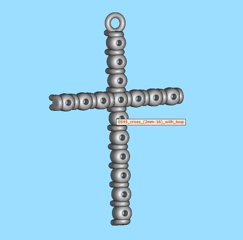 Diamond Cross Necklace with 2mm stones setting  HALF CT TW  3D print model_12