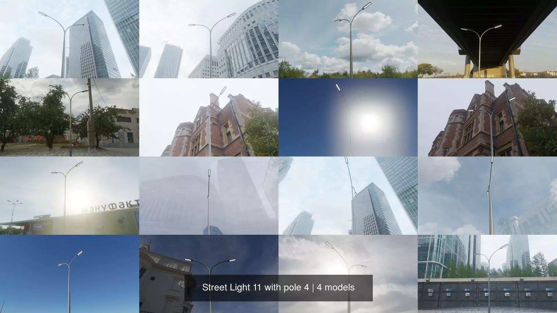 Street Light 11 with pole 4 3D Model Collection_0