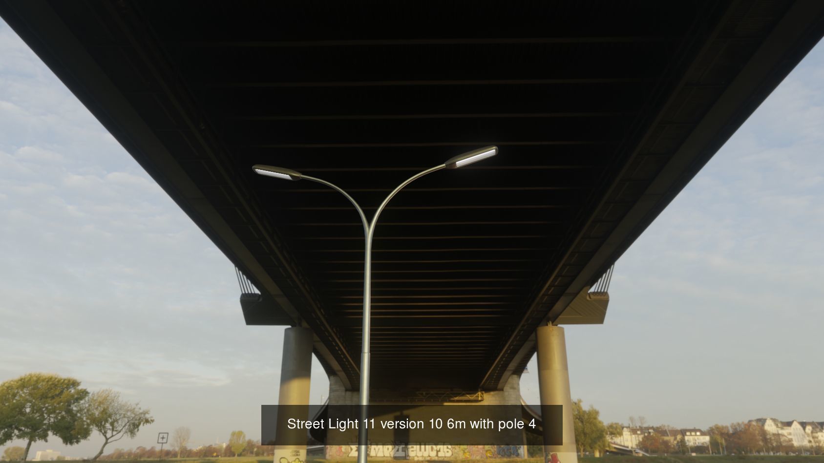 Street Light 11 with pole 4 3D Model Collection_4