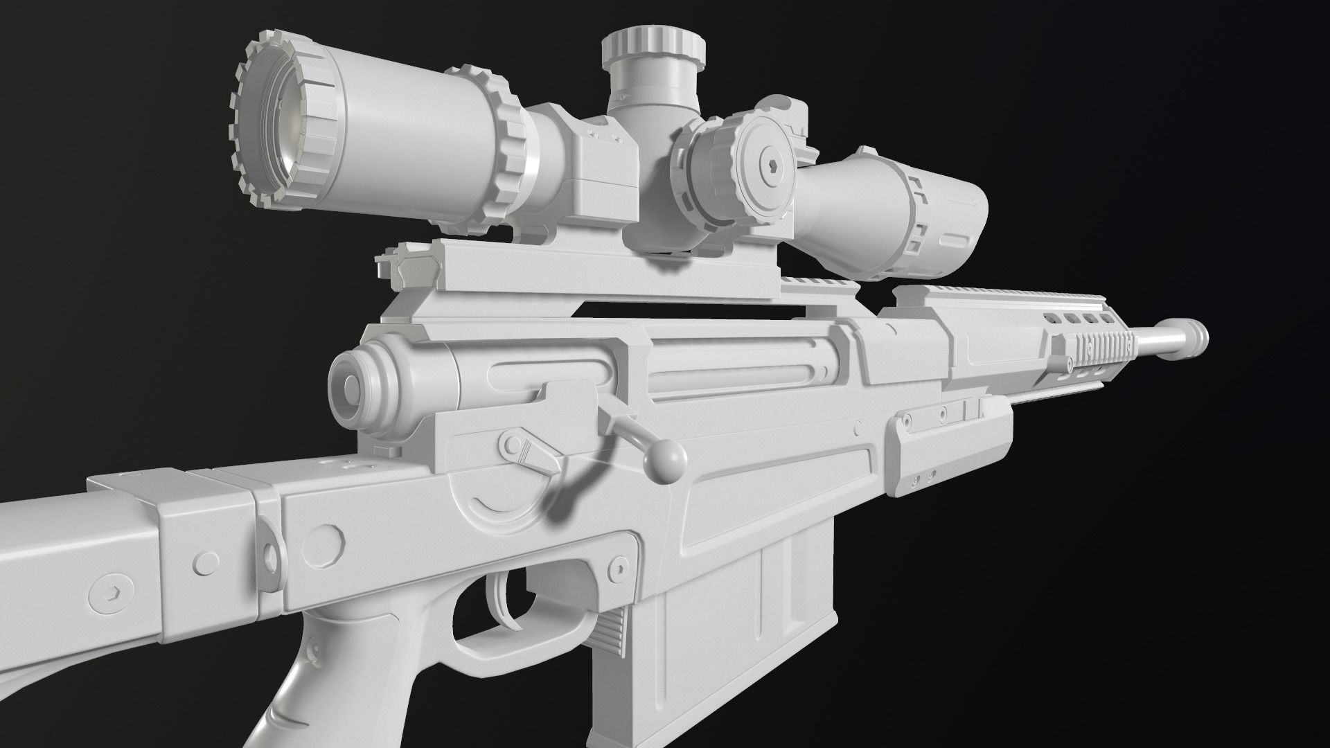 Sniper AX-50 High Poly 3D model_5