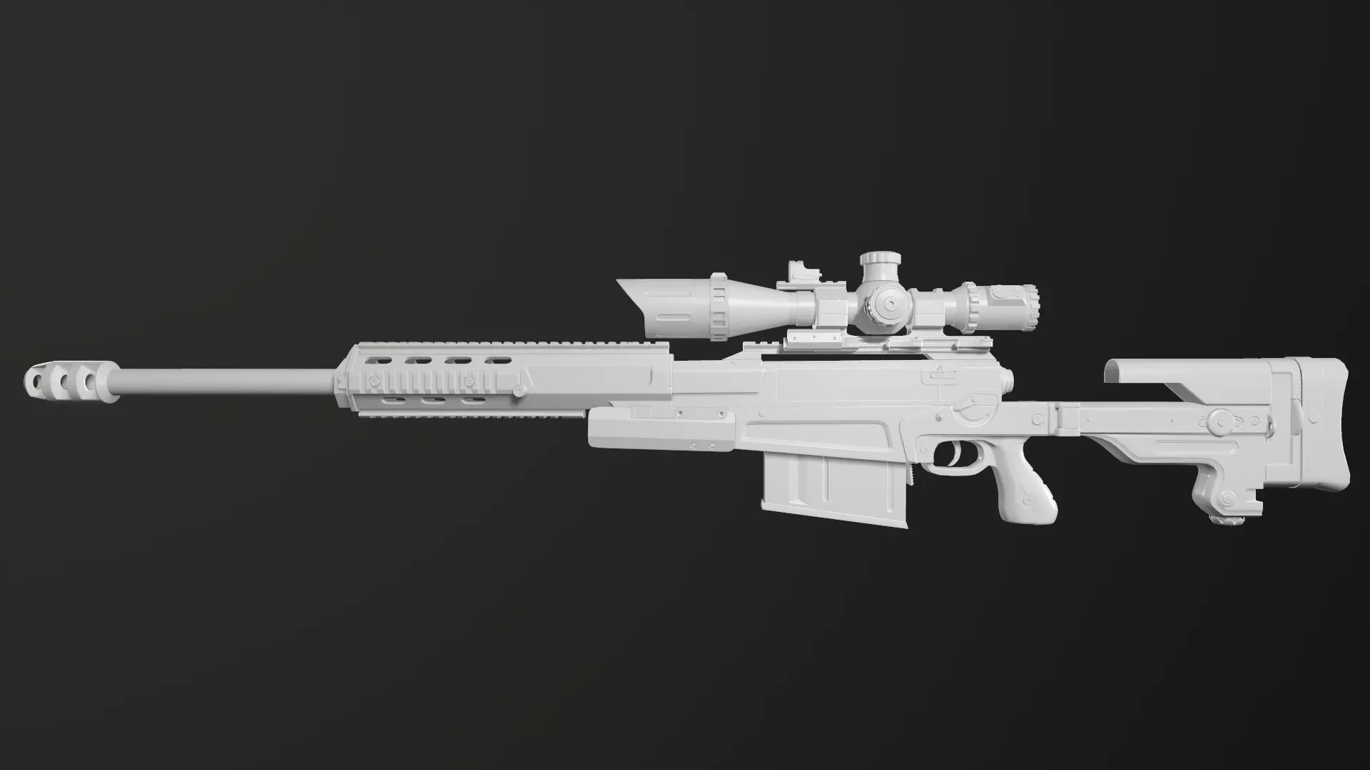 Sniper AX-50 High Poly 3D model_0