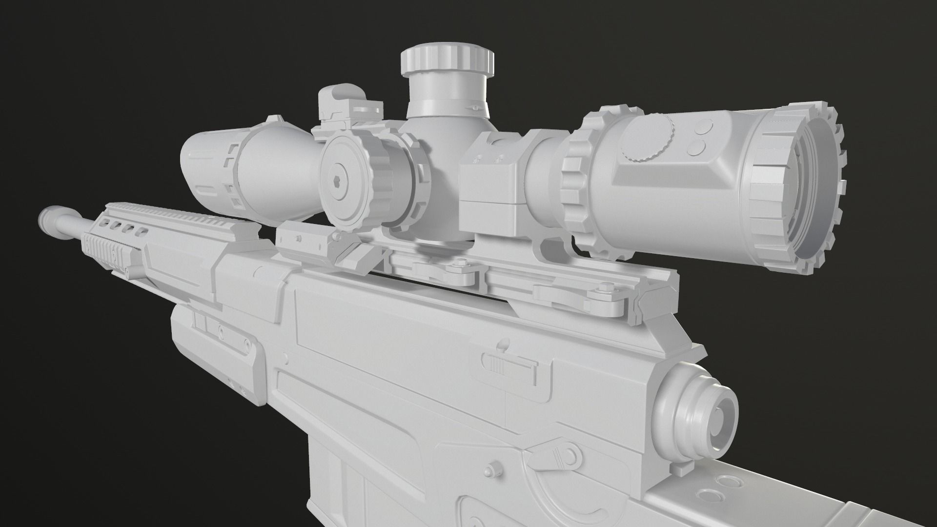 Sniper AX-50 High Poly 3D model_7