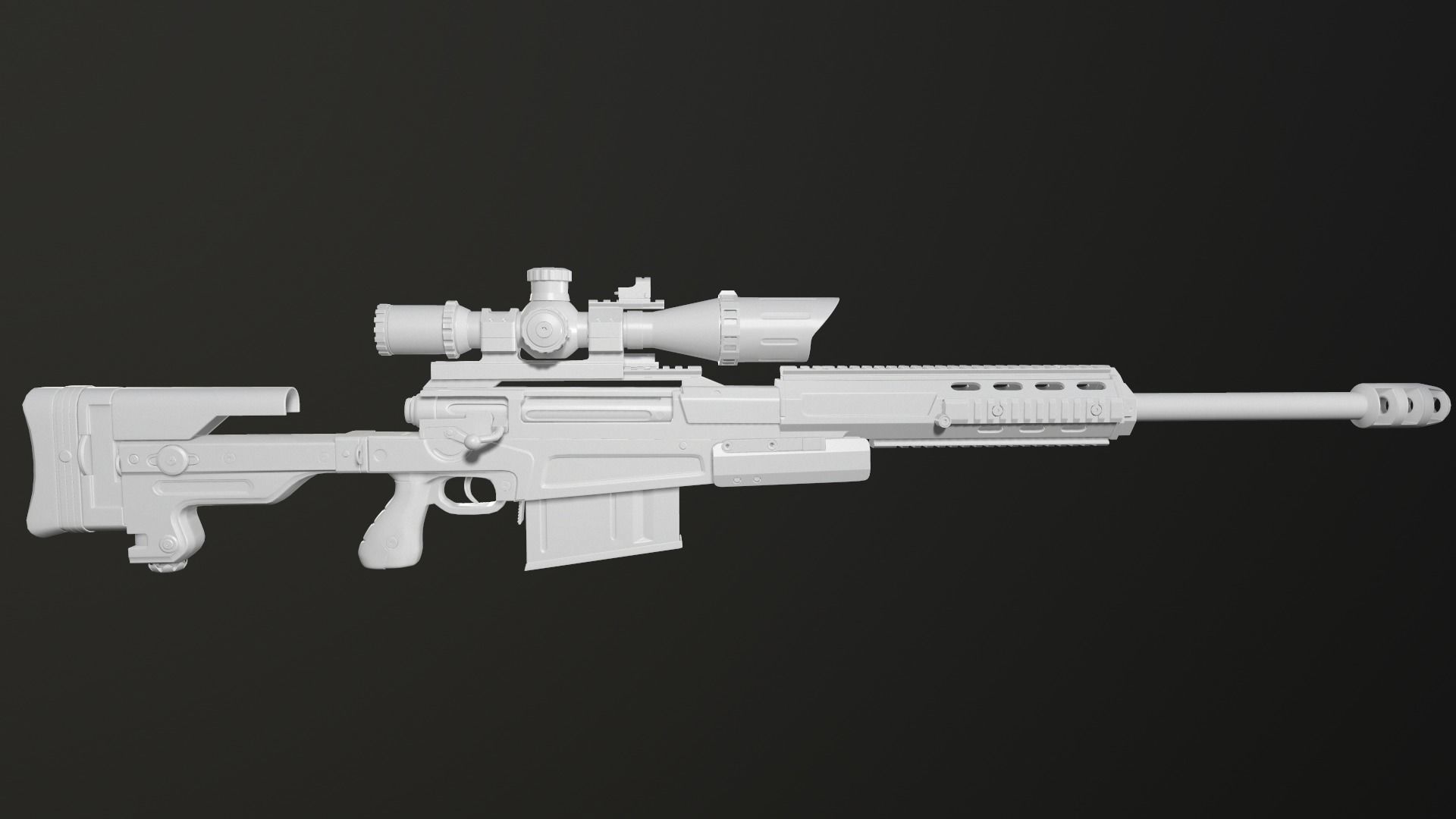 Sniper AX-50 High Poly 3D model_6