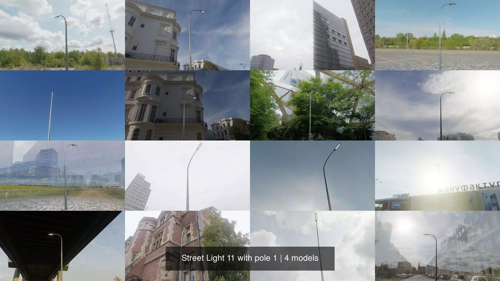 Street Light 11 with pole 1 3D Model Collection_0