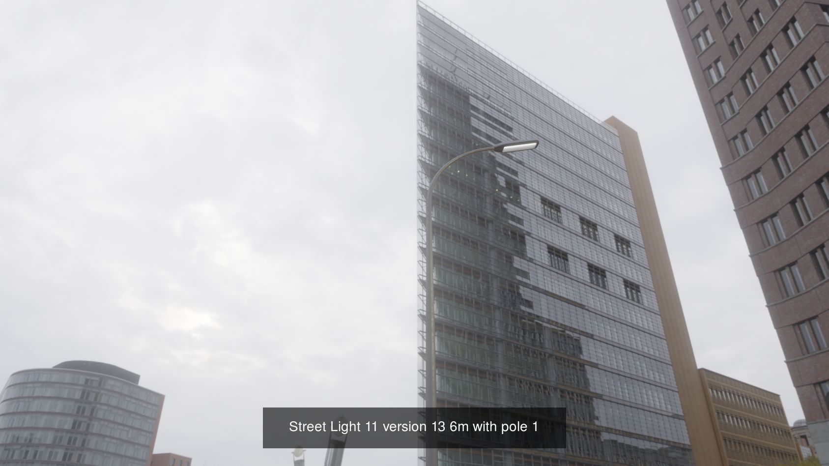 Street Light 11 with pole 1 3D Model Collection_3