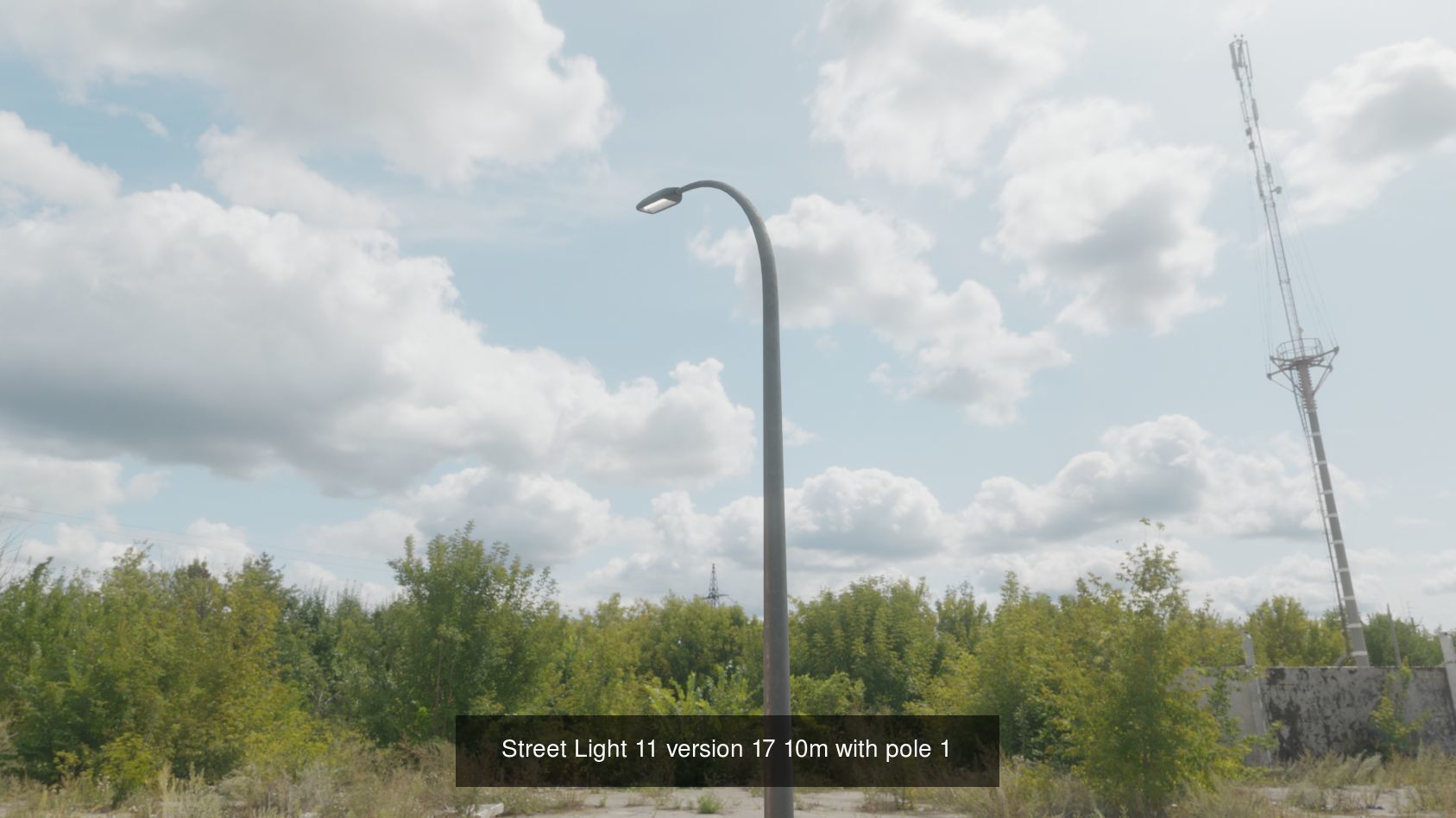 Street Light 11 with pole 1 3D Model Collection_1
