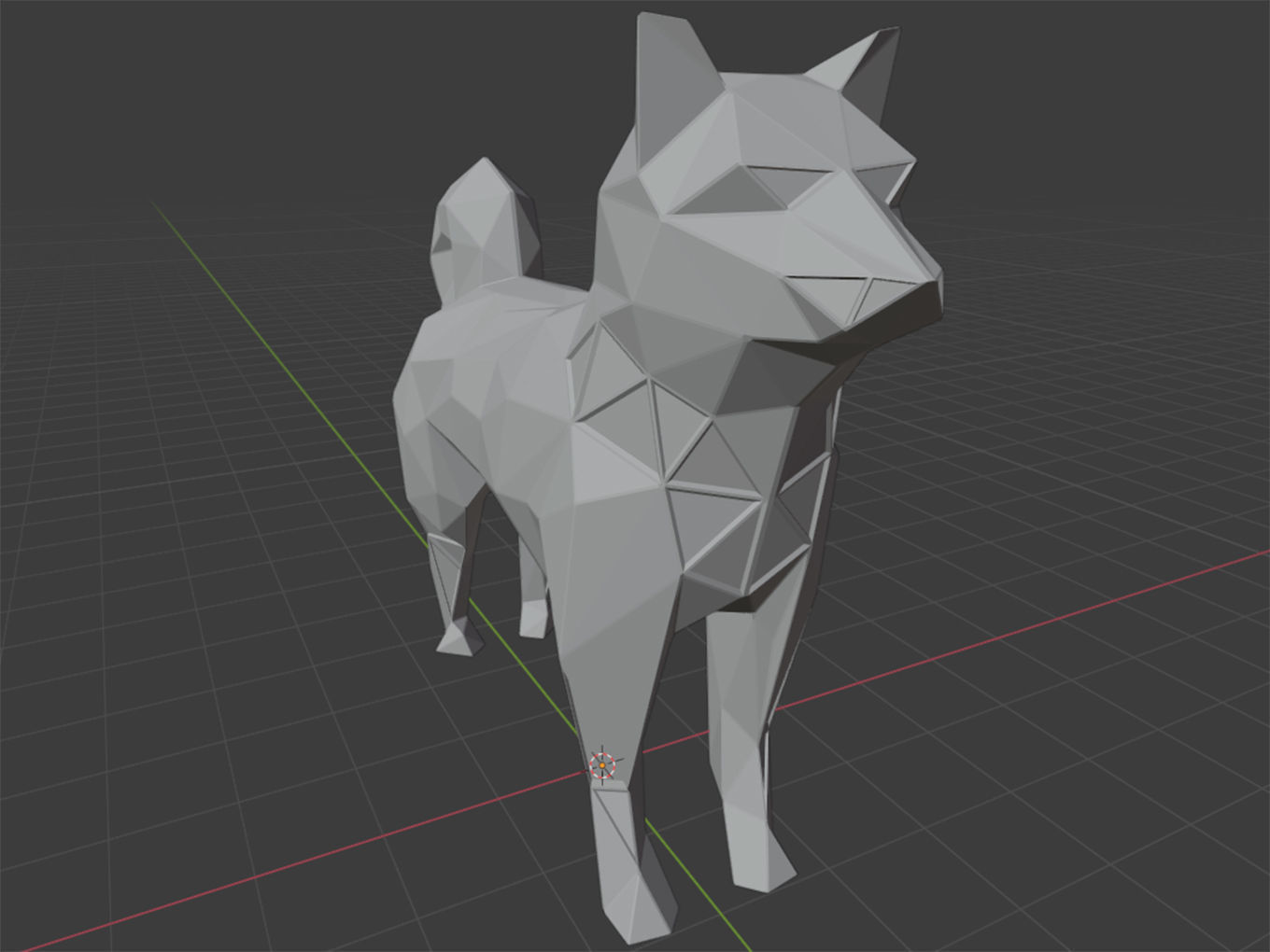 Polygonal Shiba Inu Parametric 3D print model_8