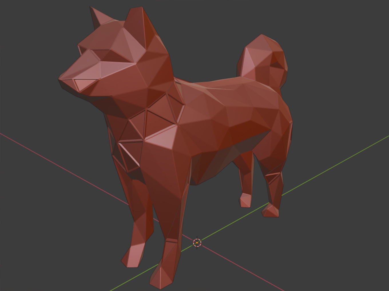 Polygonal Shiba Inu Parametric 3D print model_11