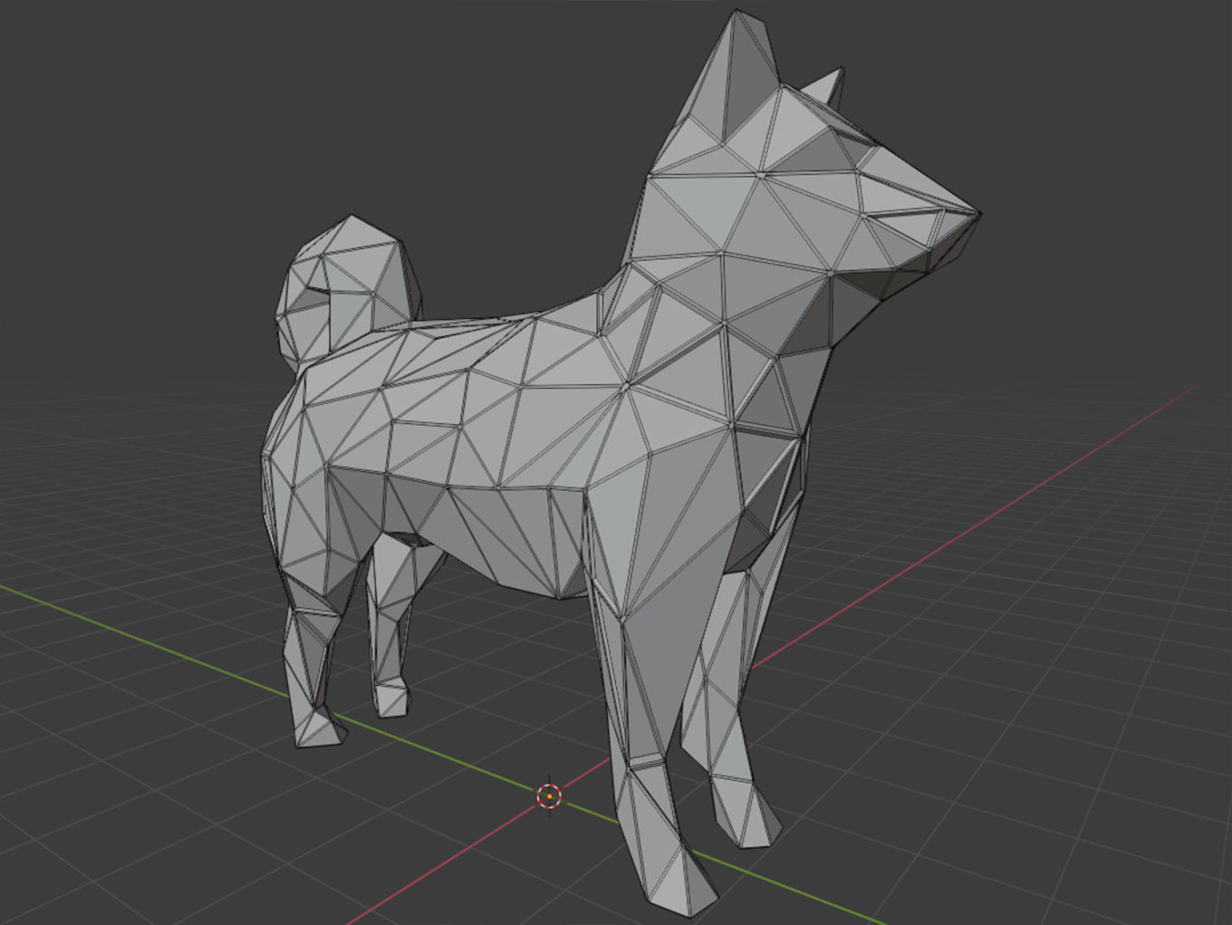 Polygonal Shiba Inu Parametric 3D print model_9