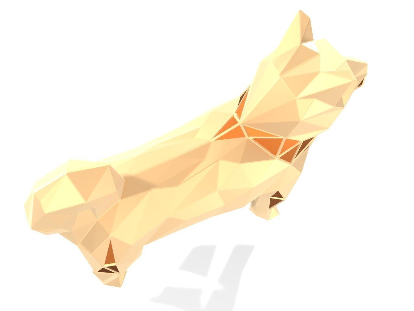 Polygonal Shiba Inu Parametric 3D print model_5