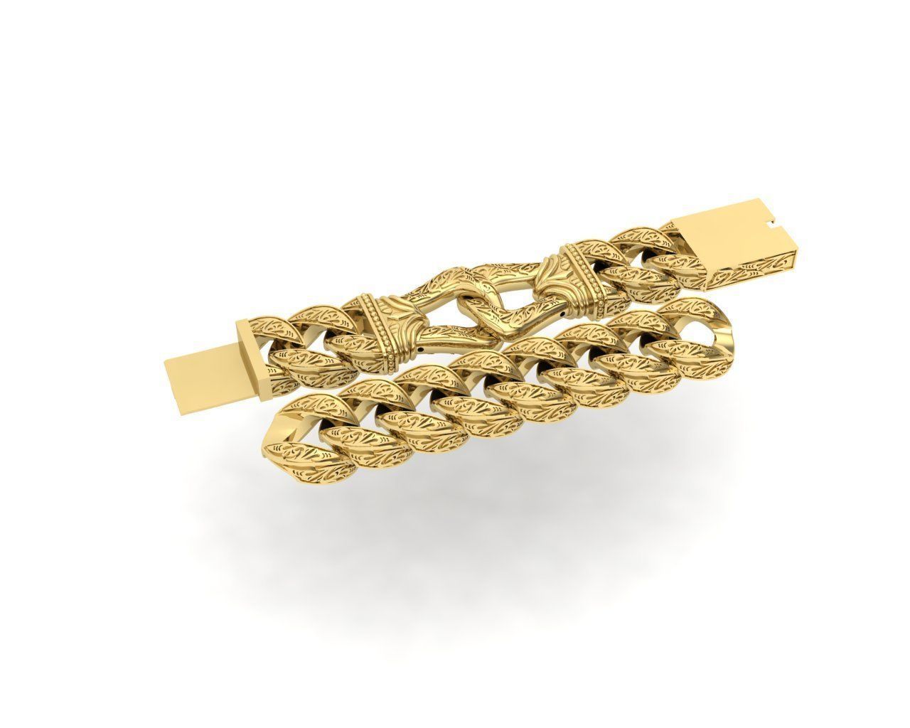 BRACELET gold with intricate design 3D print model_1