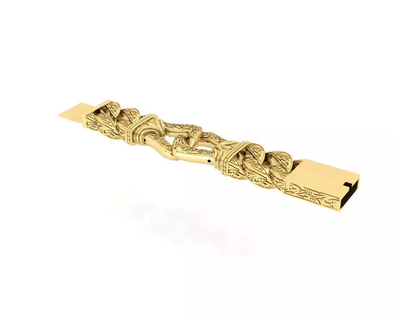 BRACELET gold with intricate design 3D print model_0