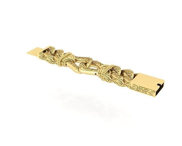 BRACELET gold with intricate design 3D print model