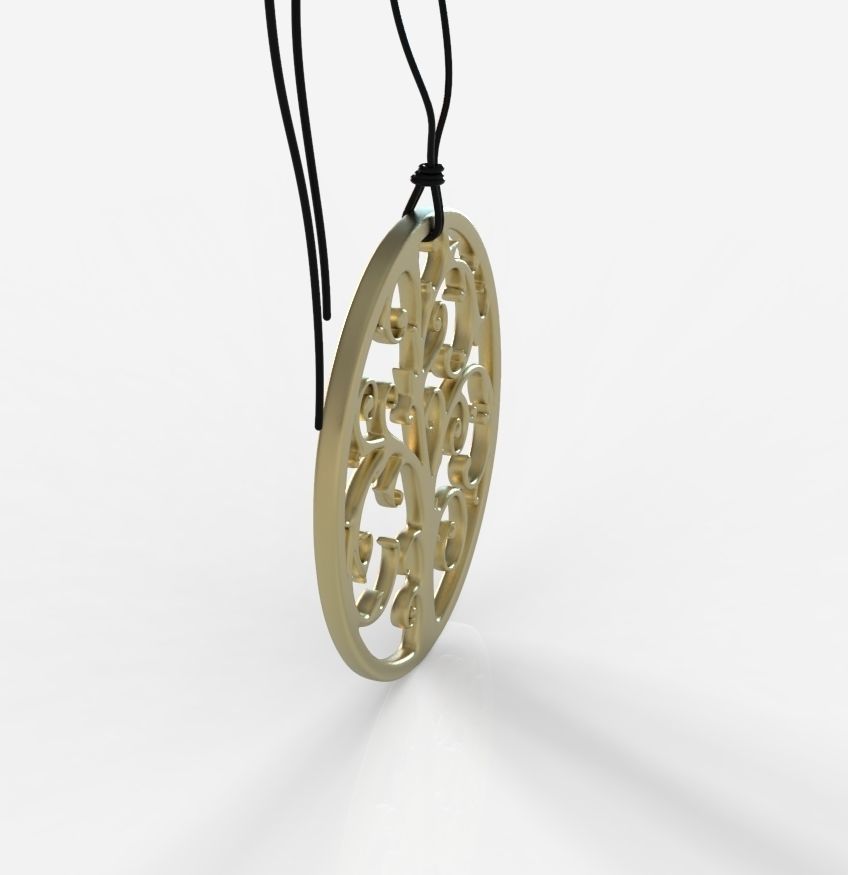 Tree Pendant 001 3D print model_3