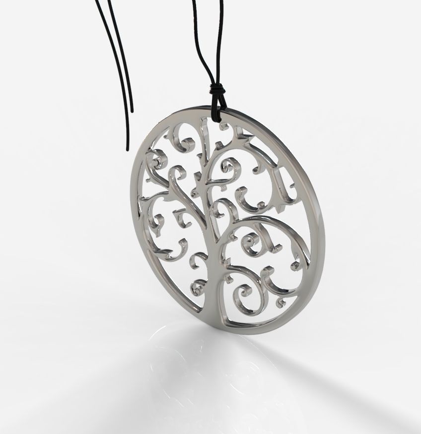 Tree Pendant 001 3D print model_17
