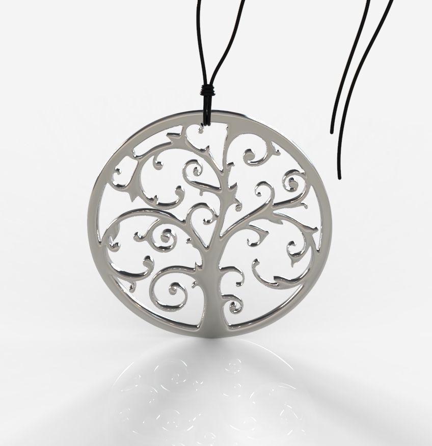 Tree Pendant 001 3D print model_12
