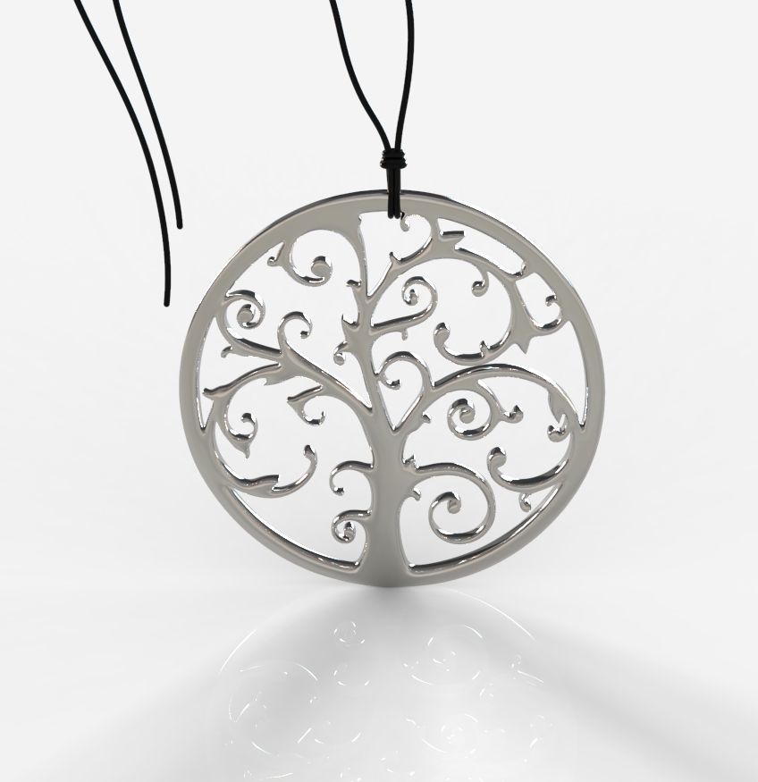 Tree Pendant 001 3D print model_16