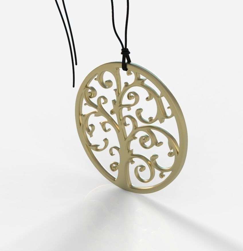 Tree Pendant 001 3D print model_6
