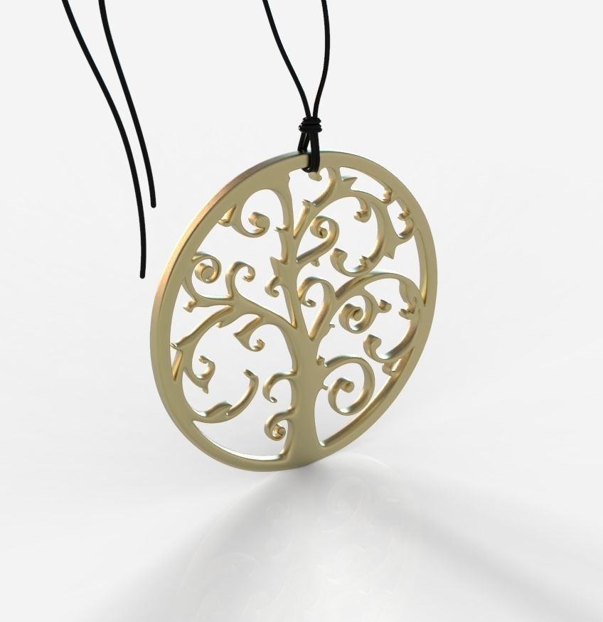 Tree Pendant 001 3D print model_5
