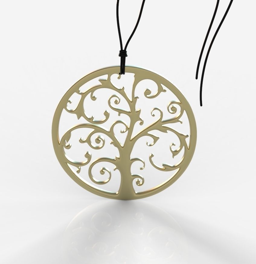Tree Pendant 001 3D print model_10
