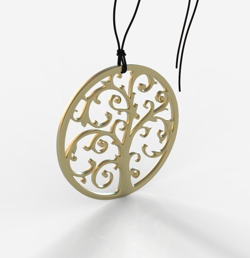 Tree Pendant 001 3D print model_9