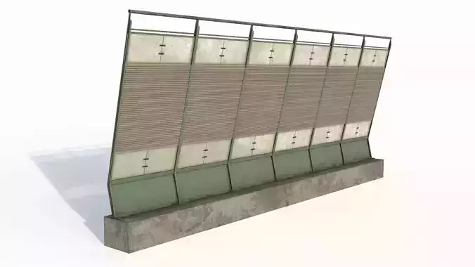 Noise barrier Low-poly 3D model