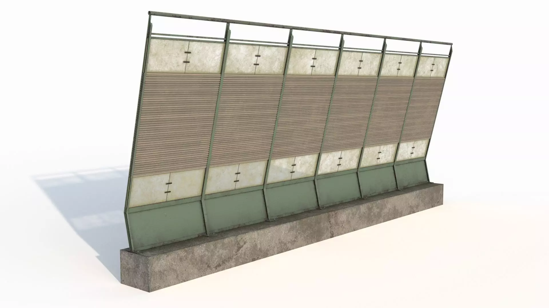 Noise barrier Low-poly 3D model_0