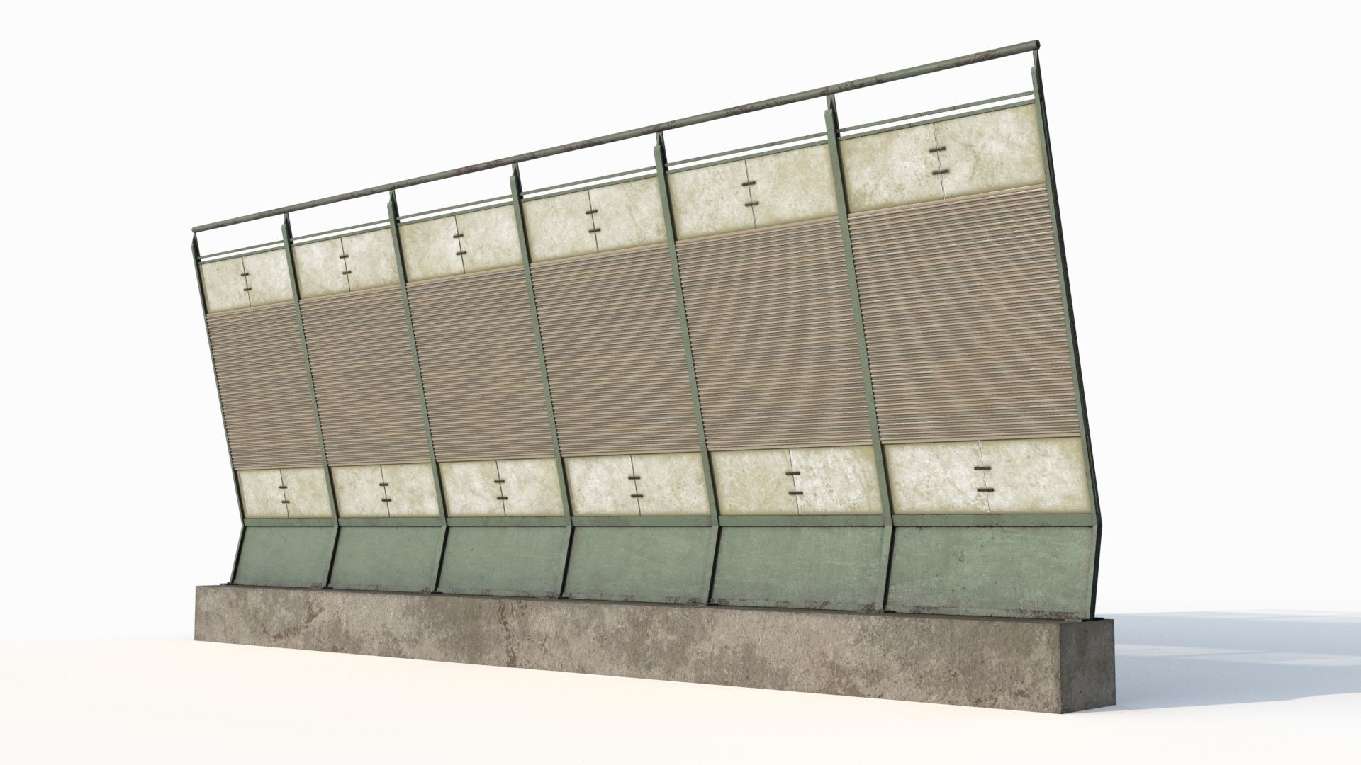 Noise barrier Low-poly 3D model_4